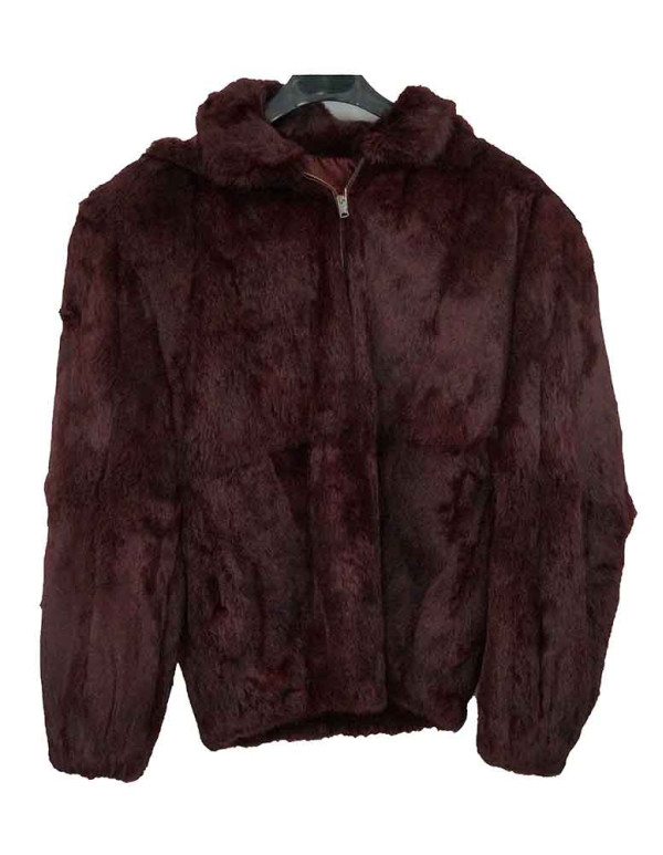 Men’s Rabbit Fur Jacket with Detachable Hood