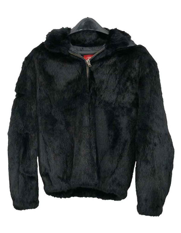 Women’s Rabbit Fur Jacket with Detachable Hood